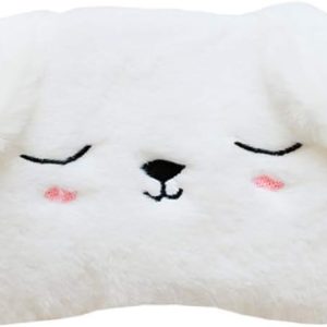 Soft Plush Animal Sleeping Mask - White Dog, for Kids & Girls, Home & Travel