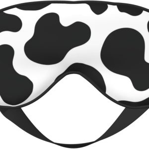 Cow Print Sleep Mask - Soft Eye Mask with Adjustable Strap for Travel, Yoga, Nap