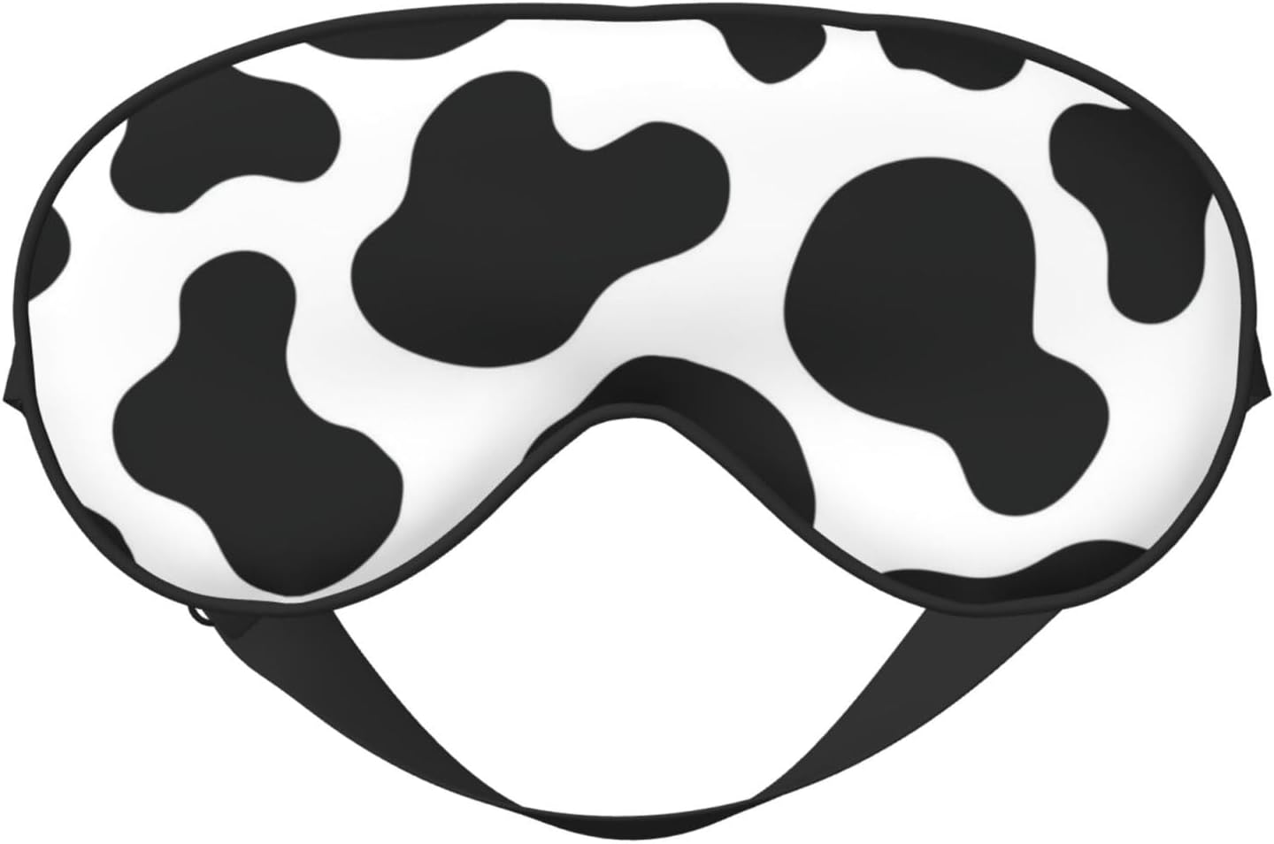 Cow Print Sleep Mask - Soft Eye Mask with Adjustable Strap for Travel, Yoga, Nap