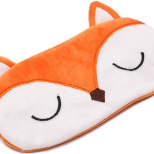 Cute Rabbit Sleeping Eye Mask - Plush Blindfold, Orange Fox, for Kids & Adults