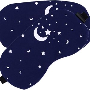 2 Pack Cooling Sleep Mask for Teens - Lightproof Portable Eye Cover, Cotton Linen, Adorable