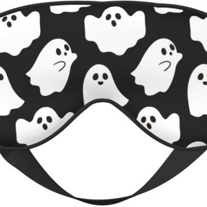 Halloween Black Ghosts Sleep Mask - Cute Eye Mask with Adjustable Strap, Blocks Light