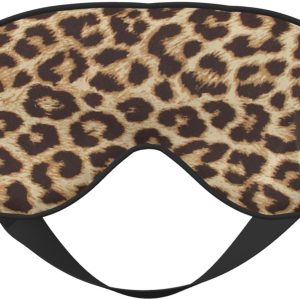 Leopard Print Sleep Mask - Soft Eye Mask with Adjustable Strap for Travel, Yoga, Nap