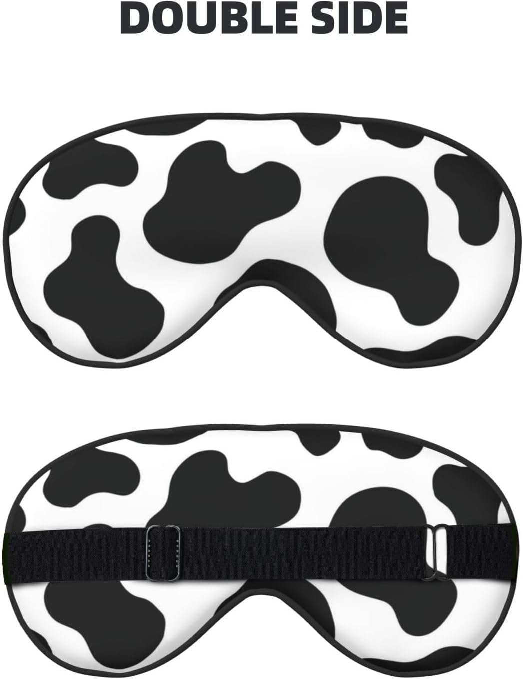 Cow Print Sleep Mask - Soft Eye Mask with Adjustable Strap for Travel, Yoga, Nap - Image 2
