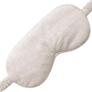 Beige Organic Cotton Sleep Mask - Lightweight Elastic Eye Mask for Men, Women, Sleeping, Travelling