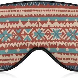 Soft Boho Linen Stripe Jacquard Sleep Mask - Adjustable Strap, Breathable Eye Cover for Night Sleep & Nap