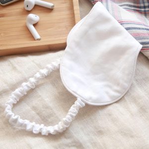 Pure Linen Sleep Mask - Blackout Eye Cover with Adjustable Strap, Bleached Colour
