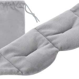Weighted Cooling Sleep Mask - Cold Therapy Compression, Light Blocking, Grey Rayon Cotton Fleece