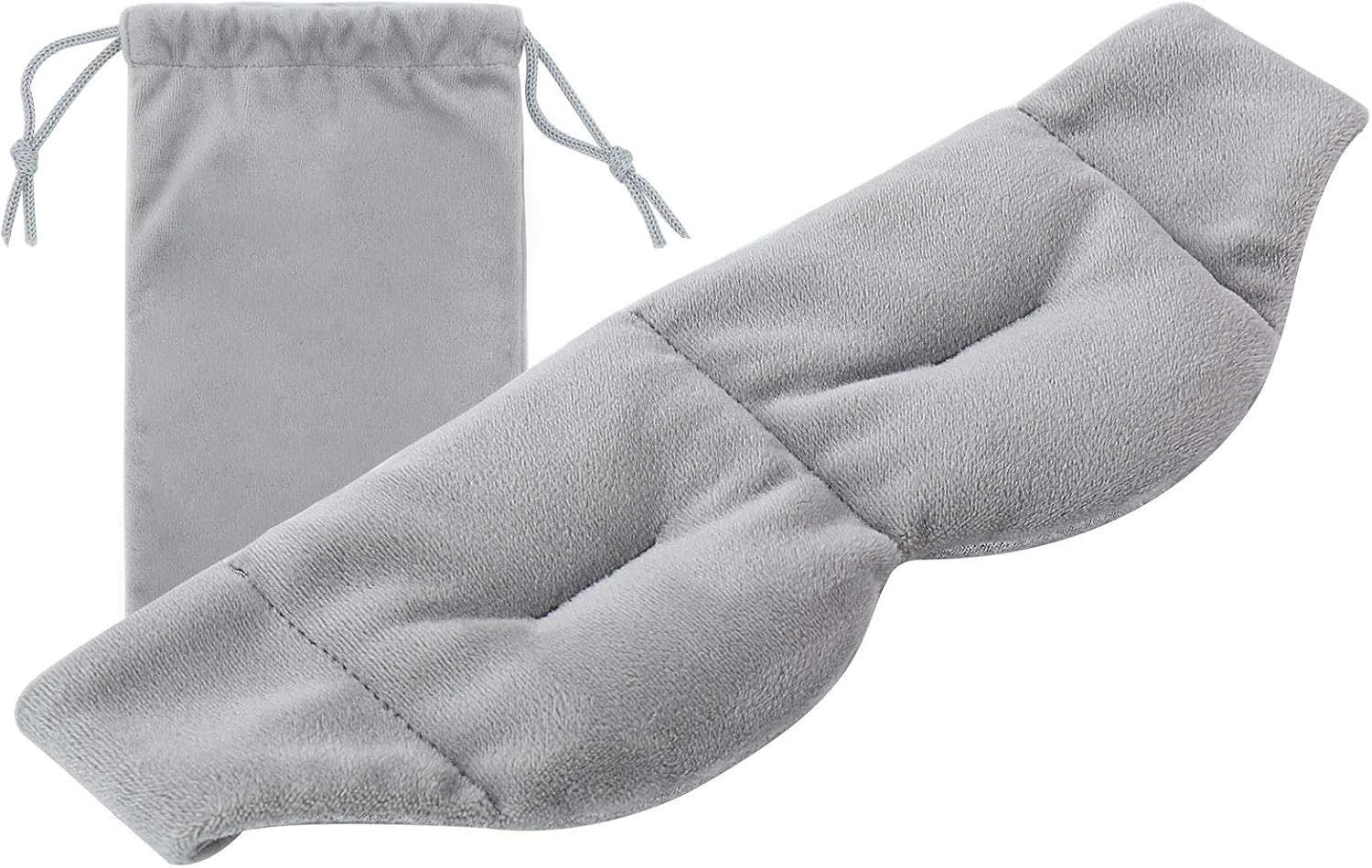 Weighted Cooling Sleep Mask - Cold Therapy Compression, Light Blocking, Grey Rayon Cotton Fleece