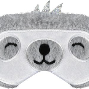 Cute Sloth Cartoon Sleep Mask - Soft Plush Travel Blindfold for Kids & Adults, Smile Sloth