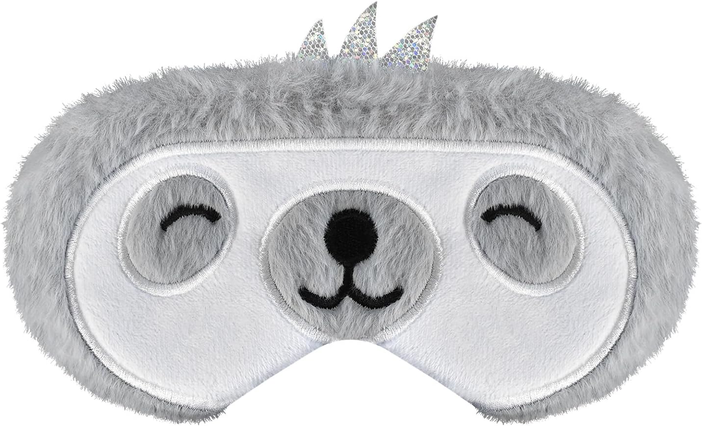 Cute Sloth Cartoon Sleep Mask - Soft Plush Travel Blindfold for Kids & Adults, Smile Sloth