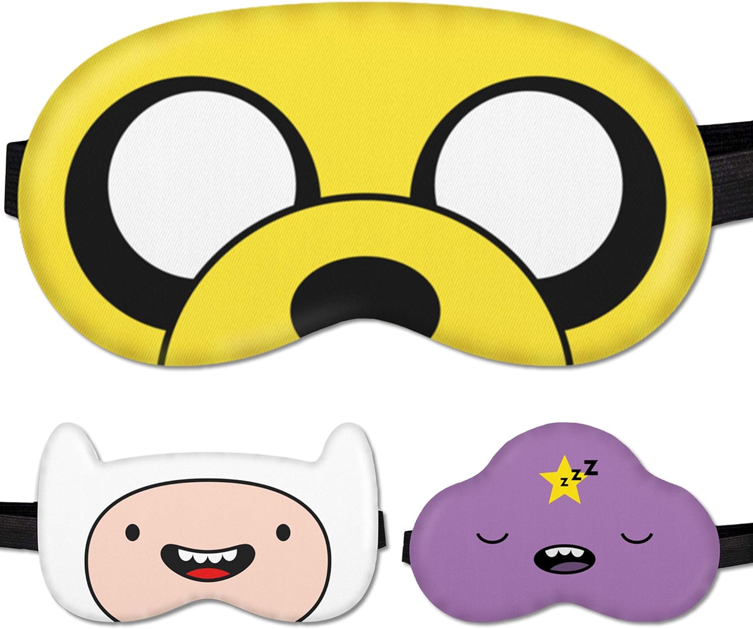 Kids Sleep Mask - Yellow Adventure Time, Soft Cotton, Night Cover for Travel